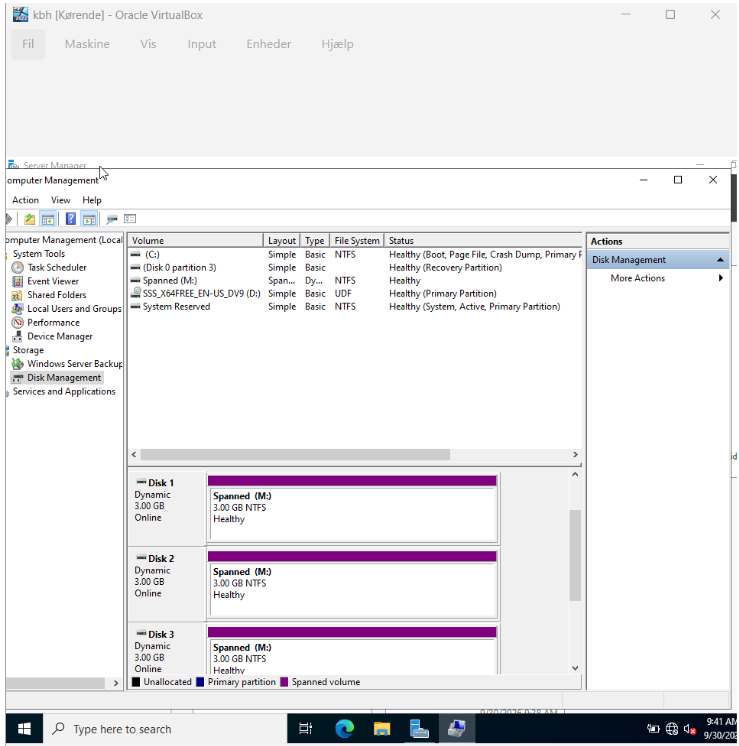 Spanned volume i Disk Management